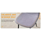 MAYEERTY Lot de 4 chaises de salle à manger de luxe simples, lin coton gris clair, pieds en métal noir, s'adaptent à différents décors