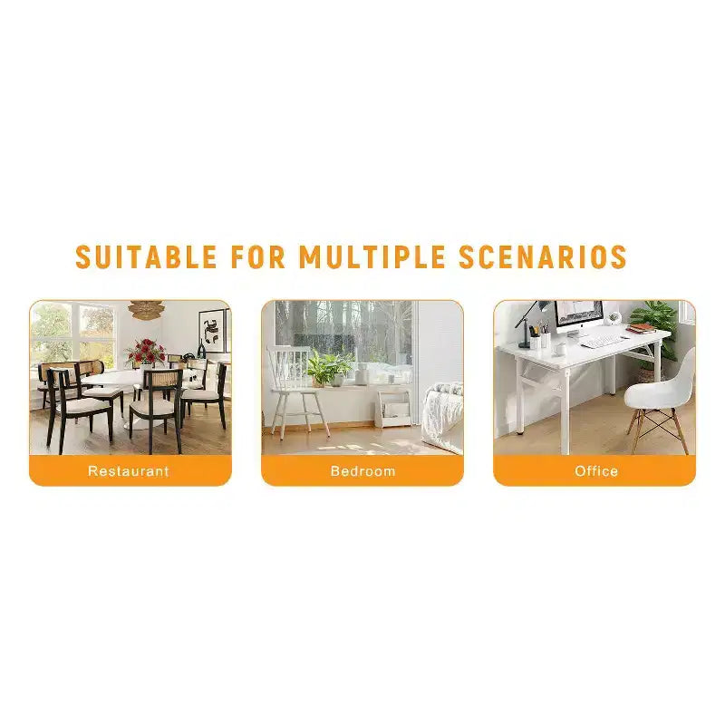 MAYEERTY Lot de 4 chaises de salle à manger de luxe simples, lin coton gris clair, pieds en métal noir, s'adaptent à différents décors
