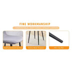 MAYEERTY Lot de 4 chaises de salle à manger de luxe simples, lin coton gris clair, pieds en métal noir, s'adaptent à différents décors