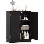 Meuble de Rangement au Sol Costway Organisateur de Rangement Moderne avec Étagères Réglables et 2 Portes Noir/Bleu/Gris/Blanc