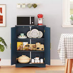 Meuble de Rangement au Sol Costway Organisateur de Rangement Moderne avec Étagères Réglables et 2 Portes Noir/Bleu/Gris/Blanc