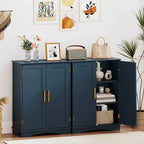 Meuble de Rangement au Sol Costway Organisateur de Rangement Moderne avec Étagères Réglables et 2 Portes Noir/Bleu/Gris/Blanc
