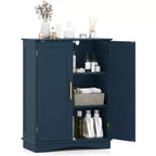Meuble de Rangement au Sol Costway Organisateur de Rangement Moderne avec Étagères Réglables et 2 Portes Noir/Bleu/Gris/Blanc