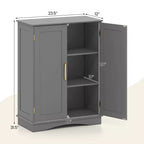 Meuble de Rangement au Sol Costway Organisateur de Rangement Moderne avec Étagères Réglables et 2 Portes Noir/Bleu/Gris/Blanc