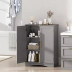 Meuble de Rangement au Sol Costway Organisateur de Rangement Moderne avec Étagères Réglables et 2 Portes Noir/Bleu/Gris/Blanc