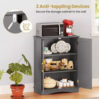 Meuble de Rangement au Sol Costway Organisateur de Rangement Moderne avec Étagères Réglables et 2 Portes Noir/Bleu/Gris/Blanc