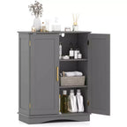 Meuble de Rangement au Sol Costway Organisateur de Rangement Moderne avec Étagères Réglables et 2 Portes Noir/Bleu/Gris/Blanc