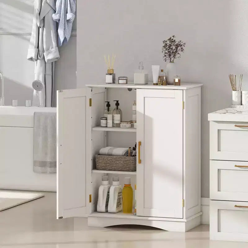 Meuble de Rangement au Sol Costway Organisateur de Rangement Moderne avec Étagères Réglables et 2 Portes Noir/Bleu/Gris/Blanc