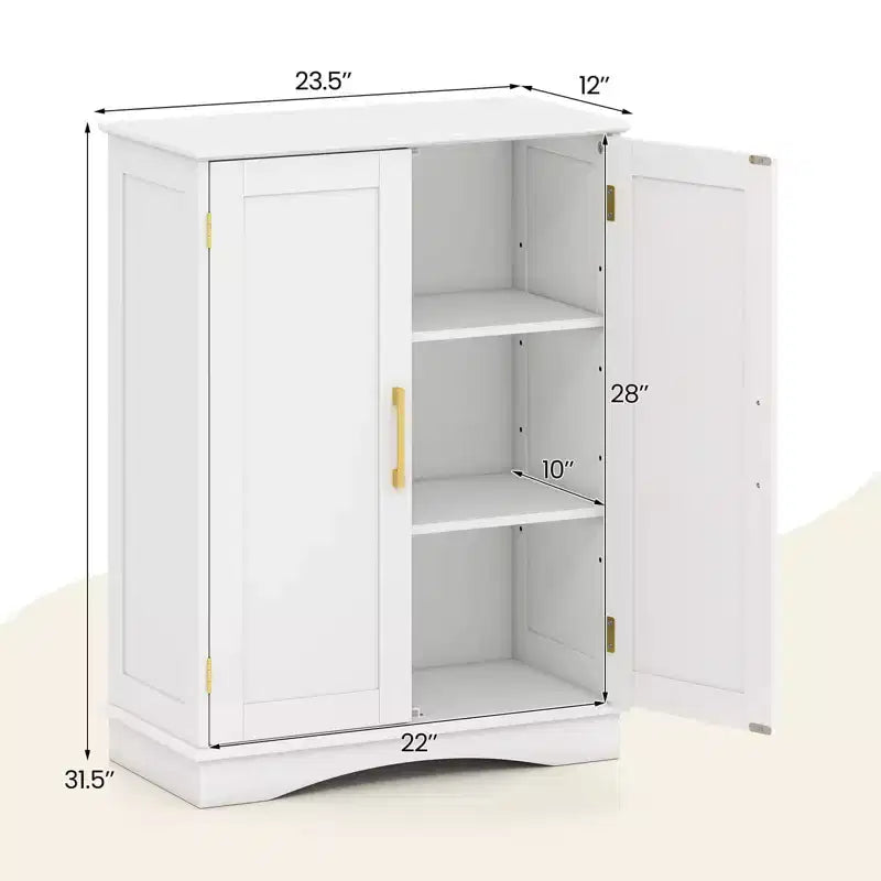 Meuble de Rangement au Sol Costway Organisateur de Rangement Moderne avec Étagères Réglables et 2 Portes Noir/Bleu/Gris/Blanc
