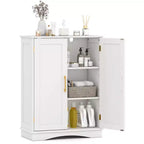 Meuble de Rangement au Sol Costway Organisateur de Rangement Moderne avec Étagères Réglables et 2 Portes Noir/Bleu/Gris/Blanc