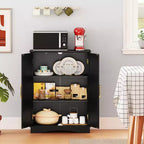 Meuble de Rangement au Sol Costway Organisateur de Rangement Moderne avec Étagères Réglables et 2 Portes Noir/Bleu/Gris/Blanc