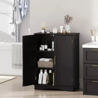 Meuble de Rangement au Sol Costway Organisateur de Rangement Moderne avec Étagères Réglables et 2 Portes Noir/Bleu/Gris/Blanc