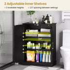 Meuble de Rangement au Sol Costway Organisateur de Rangement Moderne avec Étagères Réglables et 2 Portes Noir/Bleu/Gris/Blanc