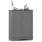 Meuble de Rangement au Sol Costway Organisateur de Rangement Moderne avec Étagères Réglables et 2 Portes Noir/Bleu/Gris/Blanc