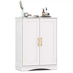Meuble de Rangement au Sol Costway Organisateur de Rangement Moderne avec Étagères Réglables et 2 Portes Noir/Bleu/Gris/Blanc