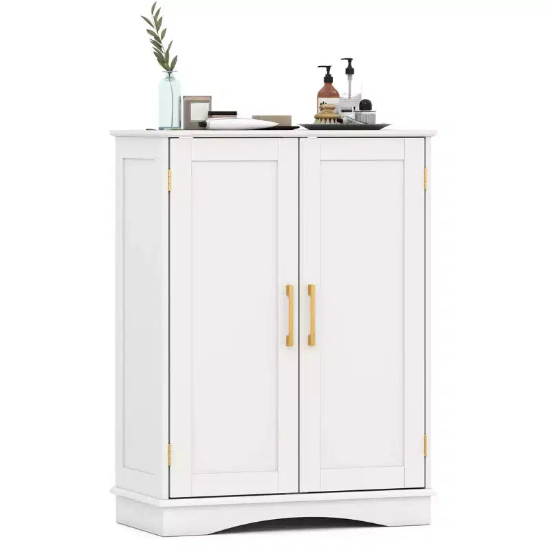 Meuble de Rangement au Sol Costway Organisateur de Rangement Moderne avec Étagères Réglables et 2 Portes Noir/Bleu/Gris/Blanc