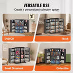 Meuble de rangement multimédia VEVOR, armoire à DVD avec portes et étagères, rangement CD pouvant contenir jusqu'à 576 CD, étagère DVD réglable, marron