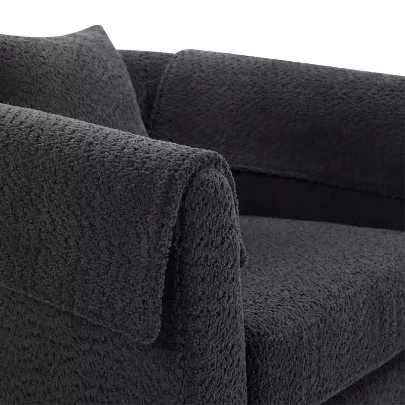Fauteuil pivotant avec ottomane, fauteuil club moderne en chenille avec coussin de dossier et 2 housses d'accoudoirs pour salon, chambre, bureau