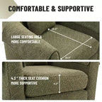 Fauteuil pivotant avec ottomane, fauteuil club moderne en chenille avec coussin de dossier et 2 housses d'accoudoirs pour salon, chambre, bureau