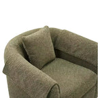 Fauteuil pivotant avec ottomane, fauteuil club moderne en chenille avec coussin de dossier et 2 housses d'accoudoirs pour salon, chambre, bureau