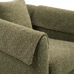 Fauteuil pivotant avec ottomane, fauteuil club moderne en chenille avec coussin de dossier et 2 housses d'accoudoirs pour salon, chambre, bureau