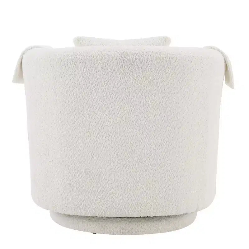 Fauteuil pivotant avec ottomane, fauteuil club moderne en chenille avec coussin de dossier et 2 housses d'accoudoirs pour salon, chambre, bureau