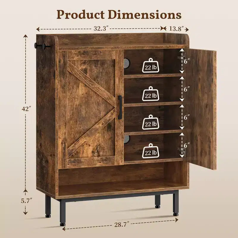 Meuble à Chaussures à 5 Niveaux avec Portes Yaheetech pour Entrée