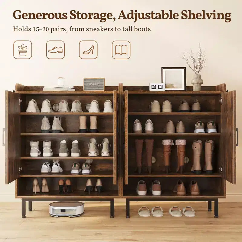 Meuble à Chaussures à 5 Niveaux avec Portes Yaheetech pour Entrée