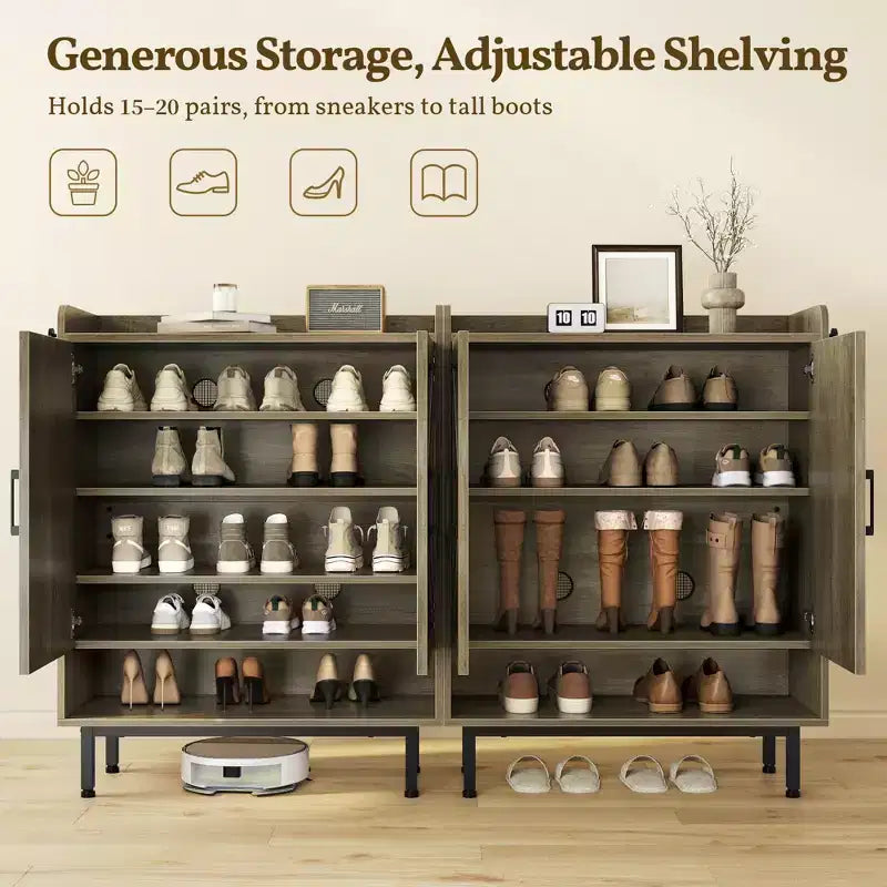 Meuble à Chaussures à 5 Niveaux avec Portes Yaheetech pour Entrée