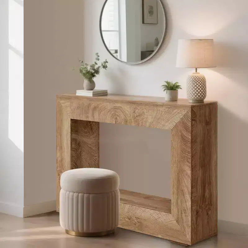 Console de ferme 47 - Longue table de canapé derrière le canapé, table d'entrée en bois pour salon, couloir, entrée, design rectangulaire rustique