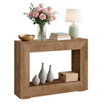 Console de ferme 47 - Longue table de canapé derrière le canapé, table d'entrée en bois pour salon, couloir, entrée, design rectangulaire rustique