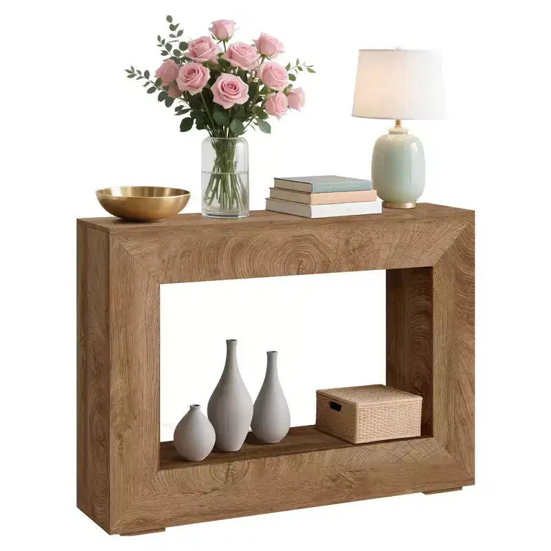 Console de ferme 47 - Longue table de canapé derrière le canapé, table d'entrée en bois pour salon, couloir, entrée, design rectangulaire rustique