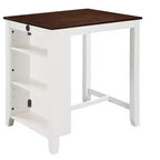 Okak Kitchen Table Counter Height Dining Table with USB Charging Ports and Shelves for Dining Room, Kitchen