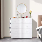 Commode 10 tiroirs VEVOR, commode à tiroirs en tissu avec bacs en tissu, tiroirs de rangement pour placard avec poignée facile à tirer et cadre en acier robuste, blanc