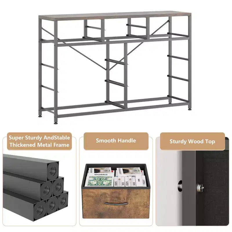 Commode en tissu à 10 tiroirs - Rangement léger avec cadre en acier et plateau en bois, organisateur multifonctionnel
