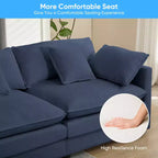 Canapé d'angle modulable en forme de L de 113 po Mjkone, canapé nuage moderne en chenille 4 places avec pouf et coussin épaissi