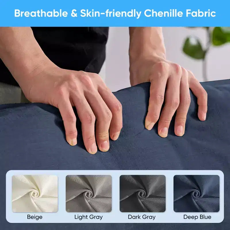 Canapé d'angle modulable en forme de L de 113 po Mjkone, canapé nuage moderne en chenille 4 places avec pouf et coussin épaissi