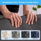 Canapé d'angle modulable en forme de L de 113 po Mjkone, canapé nuage moderne en chenille 4 places avec pouf et coussin épaissi