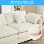 Canapé d'angle modulable en forme de L de 113 po Mjkone, canapé nuage moderne en chenille 4 places avec pouf et coussin épaissi
