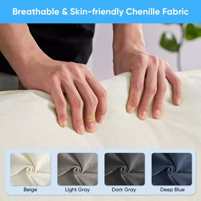 Canapé d'angle modulable en forme de L de 113 po Mjkone, canapé nuage moderne en chenille 4 places avec pouf et coussin épaissi