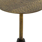 Table d'appoint Royal Hampton 21,5 | Fabrication artisanale en fonte d'aluminium | Motif crocodile