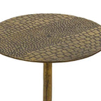 Table d'appoint Royal Hampton 21,5 | Fabrication artisanale en fonte d'aluminium | Motif crocodile