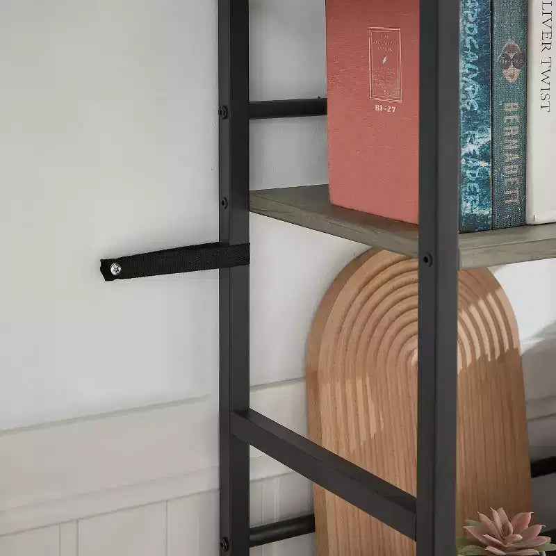 Étagère à livres à triple colonne à 5 niveaux, étagères de présentation hautes autoportantes, étagères à livres réglables de style industriel rustique, étagères à livres modernes pour chambre à coucher