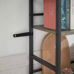 Étagère à livres à triple colonne à 5 niveaux, étagères de présentation hautes autoportantes, étagères à livres réglables de style industriel rustique, étagères à livres modernes pour chambre à coucher
