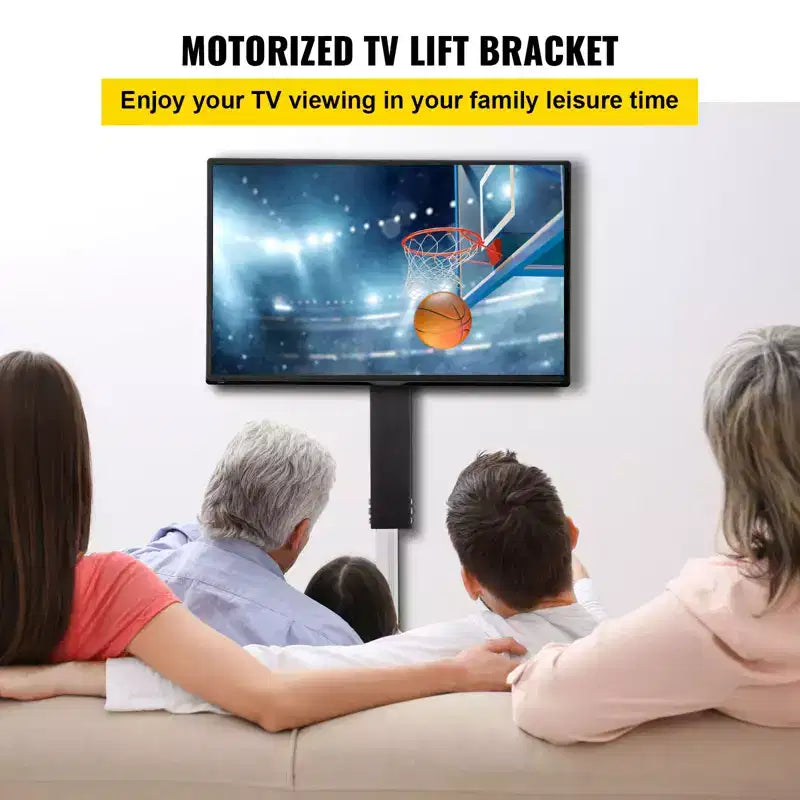 VEVOR Élévateur de télévision motorisé pour écrans jusqu'à 50 pouces, course de 71 cm avec hauteur réglable de 96,5 cm à 165 cm, télécommandé, supporte jusqu'à 60 kg, noir