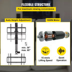 VEVOR Élévateur de télévision motorisé pour écrans jusqu'à 50 pouces, course de 71 cm avec hauteur réglable de 96,5 cm à 165 cm, télécommandé, supporte jusqu'à 60 kg, noir