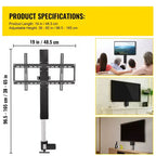 VEVOR Élévateur de télévision motorisé pour écrans jusqu'à 50 pouces, course de 71 cm avec hauteur réglable de 96,5 cm à 165 cm, télécommandé, supporte jusqu'à 60 kg, noir