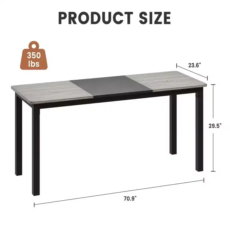 Bureau informatique 160 cm – Table d'écriture industrielle pour le gaming et l'étude