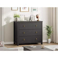 6 Dresser for Bedroom, Modern Wide Drawer Dresser with Storage, Wooden Closet Dressers Chest of Drawers Freestanding, Black