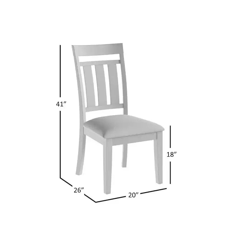 Jofran, chaises de salle à manger à dossier ajouré rembourré en acacia massif vieilli (lot de 2)